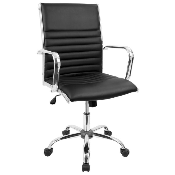 Lumisource Master Adjustable Office Chair in Black Faux Leather OFC-AC-MSTR BK